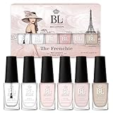 BEL London The Frenchie - The Perfect French Manicure Nail Polish Set - Luxury 6 Pack Multi-colour Nail Varnish Set - Pro Quality Nude Nail Polish Set
