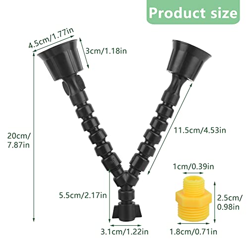 2Pcs Sprinkler Head, 360 Degree Rotation Plastic Adjustable Yard Lawn Sprinkler, Double Heads Sprinkler Nozzle Head For Lawn Plants Garden Hose Sprinkler(Black) #TOP2
