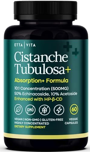Potent Cistanche Tubulosa Capsules (500 mg) Stress Response, Mood...