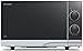 SHARP YC-PS201AE-S Mikrowelle (700 W, 20 L, 6 Leistungsstufen, Auftau-Funktion, einfache Reinigung), Silber/Schwarz