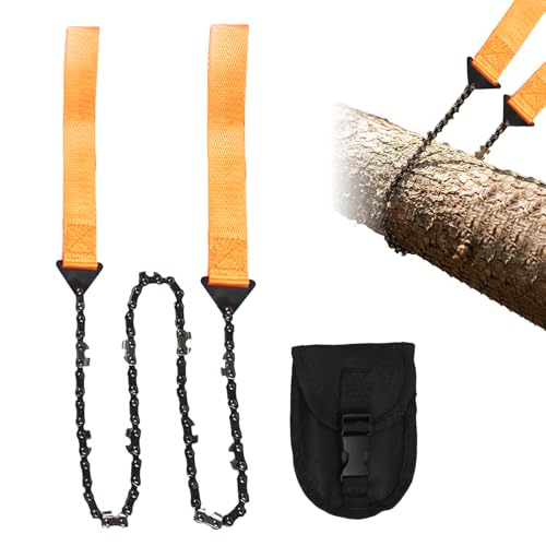 jovyth sega a catena manuale 65,5cm, 11 denti acciaio carbonio, con custodia, attrezzo sopravvivenza per campeggio, outdoor