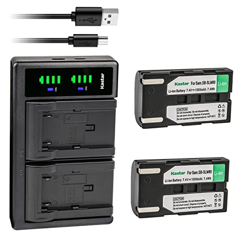 Kastar CH-LTD2-2B-LSM80-B 2-Pack Sb-Lsm80 Battery And Ltd2 Usb Charger Replacement For Samsung Sc-D263 Sc-D351 Sc-D352 Sc-D353 Sc-D354 Sc-D355 Sc-D357 Sc-D362 Sc-D363 Sc-D364 Sc-D365 Sc-D366 Sc-D371 Sc-D372 Sc-D375 cover