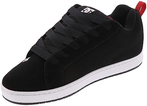 DC Men's Court Graffik SQ Low Top Casual Skate Shoe, Black/White/RED, 12 | Image 3