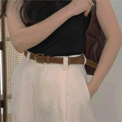 Suede Cowhide Leather Belt For Women With Gold Buckle Women Belt Waistband For Dresses & Jeans3