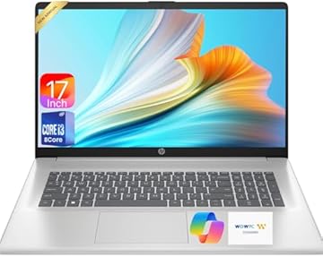 17 Inch Laptop 2026 Edition, Intel 13th i3 (8 Cores), 8GB RAM, 256GB SSD, 17.3" IPS, USB-C, Wi-Fi 6, Windows 11, Large Screen