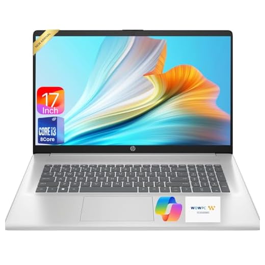 HP 17 Inch Laptop 2026 Edition, Intel 13th i3 (8 Cores), 8GB RAM, 256GB SSD, 17.3" IPS, USB-C, Wi-Fi 6, Windows 11, Large Screen