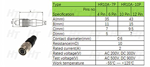 Conector circular macho 12 pines HangTon HR10A miniatura 5