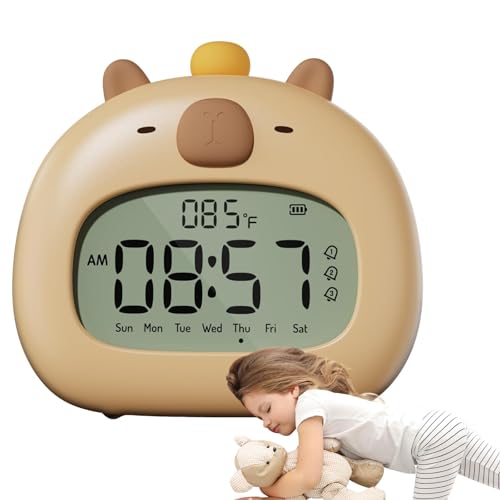 Réveil Capybara mignon contre la peur du noir avec horloge numérique pour enfant
