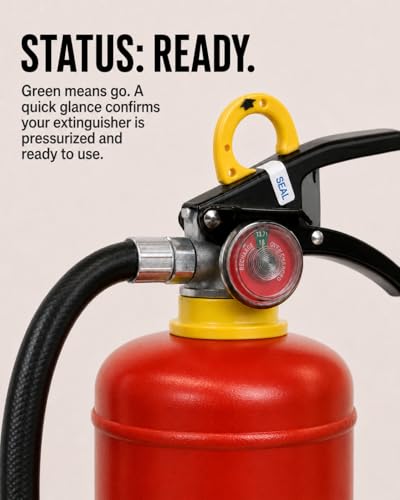 Image of Ougist ABC Dry Chemical Fire Extinguisher, 5 lb - 2-A:10-B:C Rated for Home, Office & Vehicle, Quick Release, Easy-Grip Handle, Ideal for Electrical & Grease Fires, Car Extinguisher, Model FF2KG