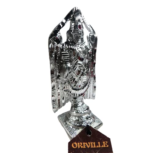 ORIVILLE Balaji Idol German Silver Idol of Lord Balaji/Lord Venkateswara/Incarnation of Lord Vishnu Sculpture for Blessing, Health and Wealth (5 Inch) - Image 4 thumbnail
