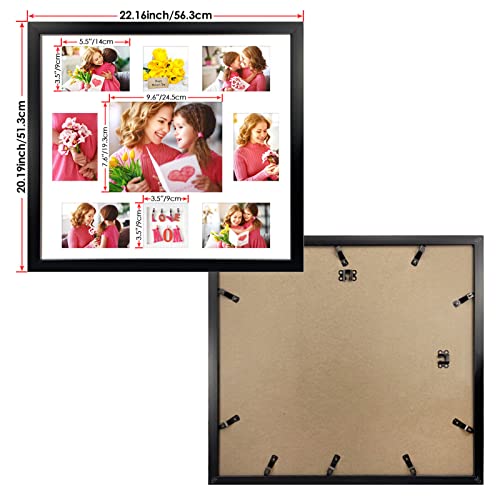 Qutrey 9 Openings Wall Collage Frame Set Of 2, Black Multi Picture Frame For One 8X10 Inch, Two 4X4 Inch, Six 4X6 Inch Pictures #TOP1