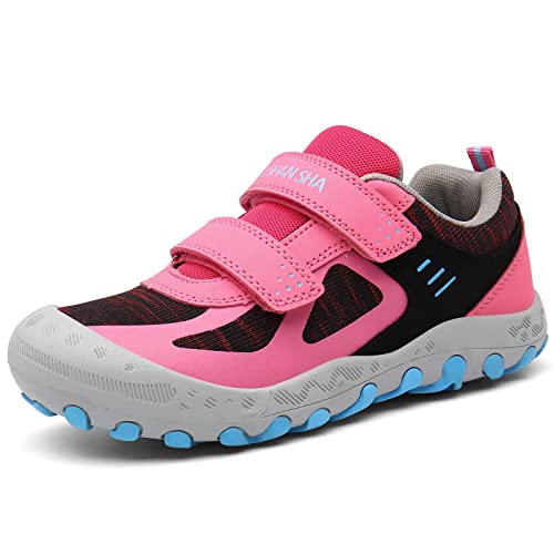 Mishansha Zapatos de Deportivo Niñas Niños Zapatillas de Senderismo Antideslizante Transpirable Zapatos de Running Outdoor, Rosa, 36 EU