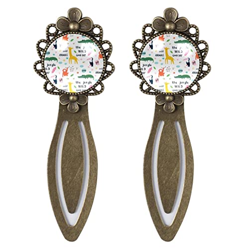 Retro Metal Bookmark, The Jungle Wild Animals-01 Bookmark Gift For Book Lovers Men Women #TOP22