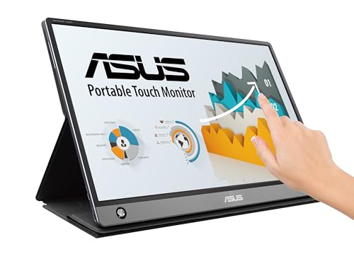 Image of ASUS ZenScreen Touch Portable Gaming Monitor 15.6 inch 1080P FHD Laptop Monitor (MB16AMT) IPS USB-C, HDMI, USB3.0 Travel Monitor, 10-Point Touch w /Smart Cover, External Monitor for Laptop, PC & MacBook
