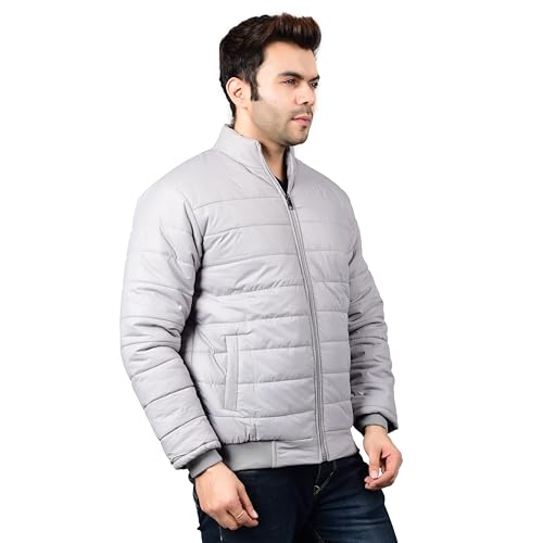 Image of SPANCO Men Jacket in HD Material with Straight Strip Design (Length : Short) (Inner Filling : Fiber) (Model : Goldiamond)