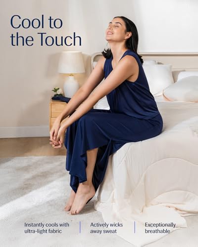 REST Evercool Women Cooling Pajama Set-Breathable Sleepwear for Hot Sleepers, Moisture-Wicking, Quick-Dry, Silky Lounge Set2