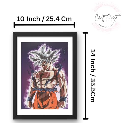 Image of CRAFT QUEST Dragon ball Z Anime Poster Laminated Posters Framed Painting For Anime Naruto Fans Wall Decor, Home Decor with Matte Black Frame (14 Inchs x 10 Inchs)
