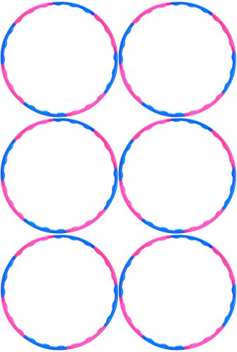 Hula Hoops for Kids, 6 packs Exercise Hula Hoop, Adjustable Hoola Hoop, Blue Pink Colors Hula hoops for kids, Obstacle Course Hoop, Hula hoops for adults, Playground Toys, Crafts, Hula Hoops bulk