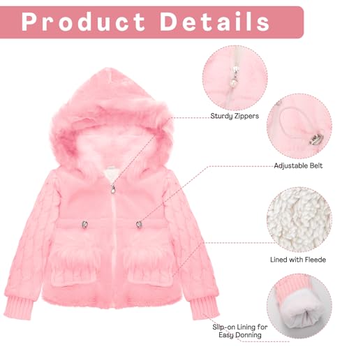 Baby Girls Infant Winter Knited Fur Outerwear Coats Snowsuit Clothing Jackets4