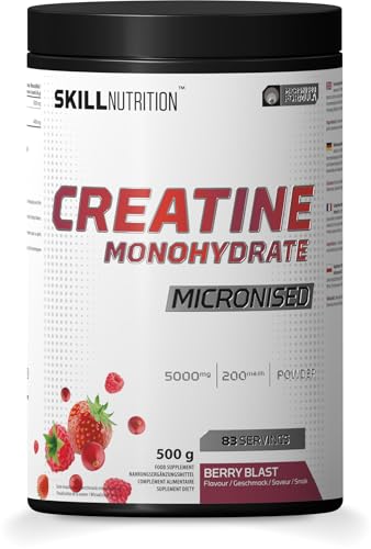 Créatine monohydrate micronisée vegan croissance musculaire et récupération en poudre 500g