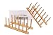 Bamboo Plate Rack For Cabinet With Gift Box, Kitchen Storage Holder Stand for Dish/Bowl/Pot Lid/Sheet Pans/Cutting Board by HTB (2 PCS)