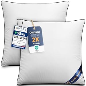 Coussin Passepoilés 65x65 cm Lot de 2 Utopia Bedding