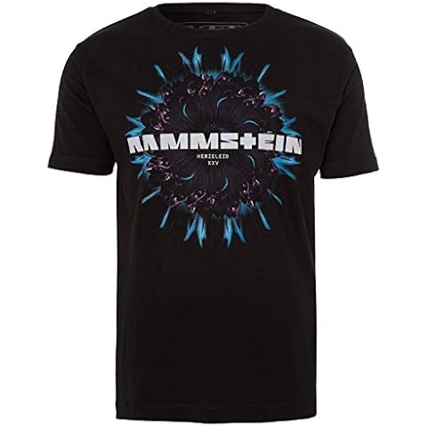 Rammstein Herren T-Shirt Blume schwarz Offizielles Band Merchandise Fan Shirt mit Front und Back Print (XXL) Cover