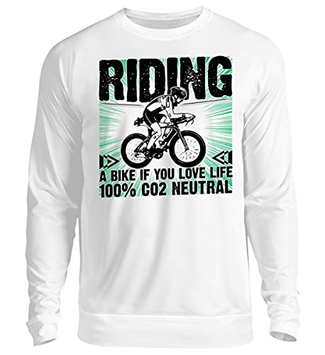 Pull unisexe Riding a Bike if You Love Life blanc arctique en coton S