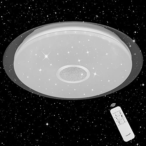 Tomosu 32W Plafonnier Led Dimmable 3000K-6000K Plafonnier Led Telecommande 3200LM Ø50CM Rond Luminaire Plafonnier Led Cover