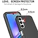 KaiMai for Galaxy A05S Case with Explosion-Proof Film[2 Pack],3 in 1 Shockproof TPU Hard PC Bumper Drop-Proof Shell for Samsung Galaxy A05S Black