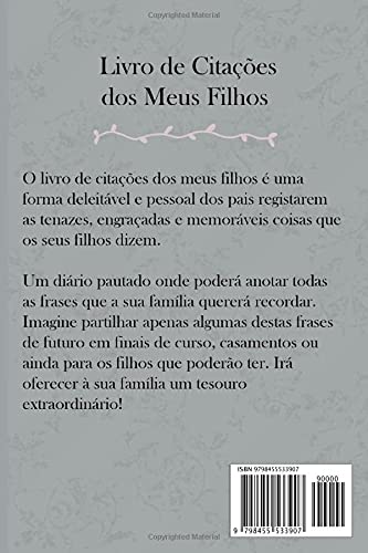 Livro de Citações dos Meus Filhos: Um Diário para os Pais (Portuguese Edition)