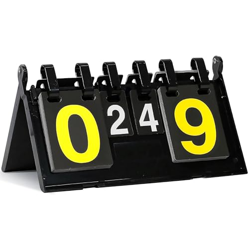 Anzeigetafel, Tragbare Flip Sport Anzeigetafel, 4-Stellige Anzeigetafe Spielstandsanzeige, Punktetafel Punktezähler, Scoreboard, Tragbare Anzeigetafel Für Basketball Badminton Volleyball Tischtennis