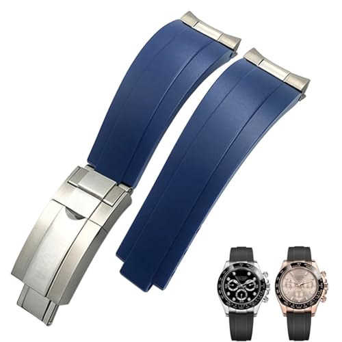 Bracelet silicone 20mm boucle courte ajustable pour Yacht Master agate