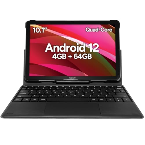 Image of Fusion5 10.1 inch Android 12, F202 Full HD Ultra Slim Tablet PC with Docking Keyboard (64GB Storage, 4GB RAM, Quad Core CPU, WiFi, Bluetooth, 1920x1200 IPS Screen, Type C, 13MP & 5MP Cameras)