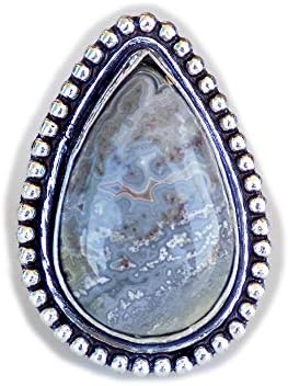 Crazy Lace Agate Ring, Silver Plated Ring, Handmade Ring, Women Jewelry, (Size- 6.50 USA) BRS-12204 image 3