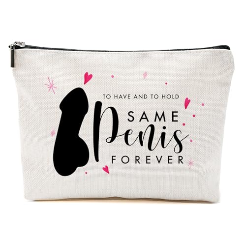 Bridal Shower & Bachelorette Party Favors - Fun Engagement Gifts for Bride & Groom - Makeup Travel Bag & Bride Survival Kit
