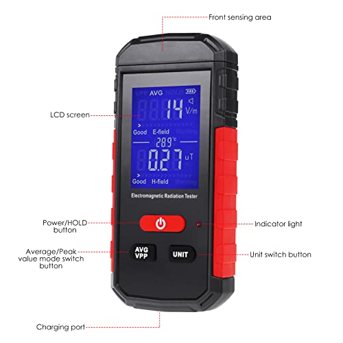 Medidor Digital EMF Detector Radiación y Temperatura miniatura 4