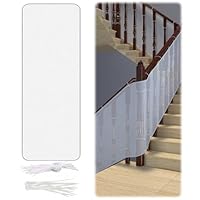 Child Safety Net,Netting,Stair Railing Rope,200×79cm Balcony Stairs Protective,Gate Sturdy Stairway Fence Mesh Protection,for Kids,Baby,Pets,Patios Safe Rail,Durable Outdoor Banister Guard,Toys,White