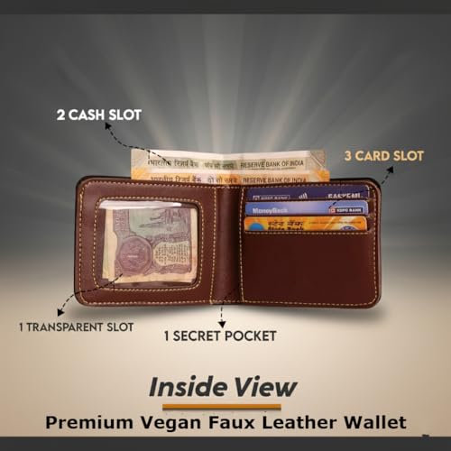 Image of Personalised Men's Wallet with Name | Vegan Faux Leather Stylish Slim Wallet | Gifts for Men boyfriend husband valentine's day