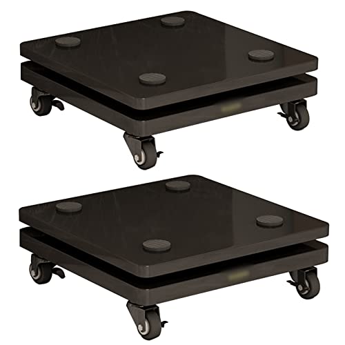 Floors Speaker Stands with Wheels, Speaker Isolation Feet Platform, Mobile Base, Riser Stabilizer for Standard Speaker