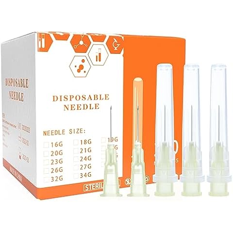 Disposable 30 Gauge Needles 1/2 Inch, Individual Package, Box of 100 Pcs Cover