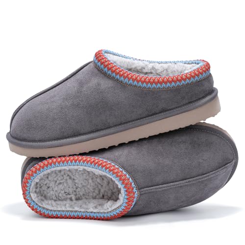 Image of Women's Slippers Fuzzy Cozy Short Ankle Shoes Indoor and Outdoor Mules Furry Warm House Slippers for Woman Cute Fluffy Clogs