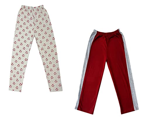 Image of indi weaves Boys and Girls Cotton Solid and Printed Pyjama /Pant /Trackpants [Pack of 2] Multicolor23