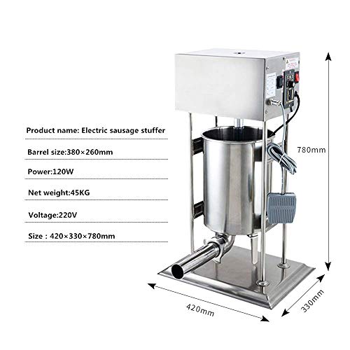 BAOSHISHAN 20L Elektrischer Wurstfüller Gewerbliche Wurstfüllmaschine Wurstfüller Edelstahl-Wursthersteller Maschine… – Bild 3