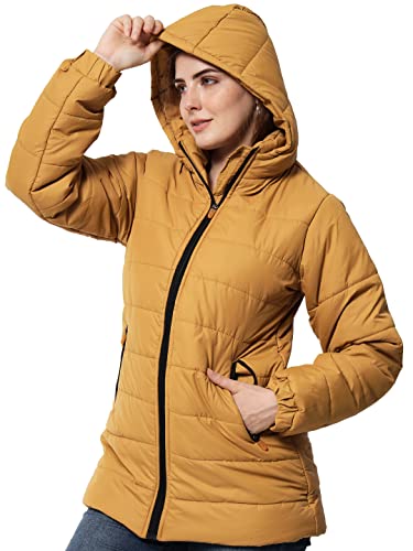 Image of KOTTY Women Nylon Peach Pink Solid Puffer Jacket