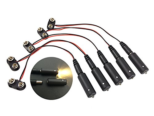 5 Pack, Warm White Led 9 Volt Battery Operated Micro Effects Light