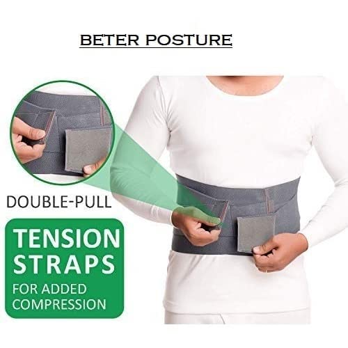Image of Premium Lumbar Support Belt For Back Pain Relief | Ls Belt With Adjustable Strap For Back Pain For Men And Women, Cotton (Small(28 inch-32 inch), Grey)