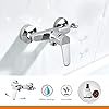 Ibergrif Bathe Mixer Valve Wall Fastened, Bathe Tap Unmarried Lever Bathe Mixer Bar, with Bathe Head Holder, Chrome Completed, Silver M12059-1 - Image 5
