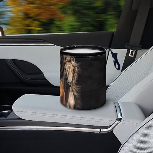 Image of Pensura Cool Horse Car Trash Can Portable Collapsible Trash Container Car Accessories Car Storage Bag for Car Front Seat, Back Seat, Floor, Headrest Rubbish Bin