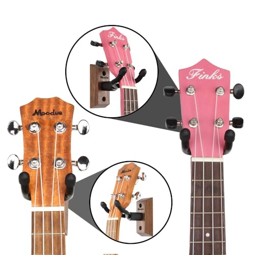 Image of Ukulele Wall Mount Hanger, Black Walnut Ukulele Hanger Holder for Wall Fits Ukulele /Mandolin /Banjo, Ukulele Hanger Display for Concert, Home, Studio, Exhibition (Blackwood)